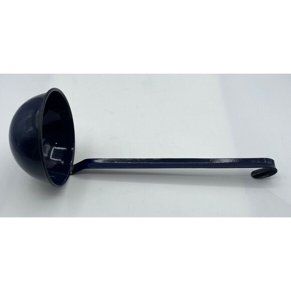 Vintage Enamel Ladle Large Blue Dipper Scoop 11 1/2" Serving Soup, Cider - Picture 5 of 6
